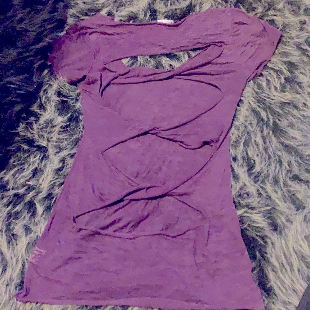 Sheer Purple Backslit Tee (XS)
